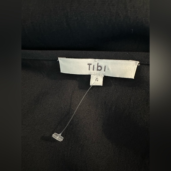 TIBI Suspender Dress Black Twill Mini Open Shoulder Straps Adjustable City Chic - Picture 7 of 15